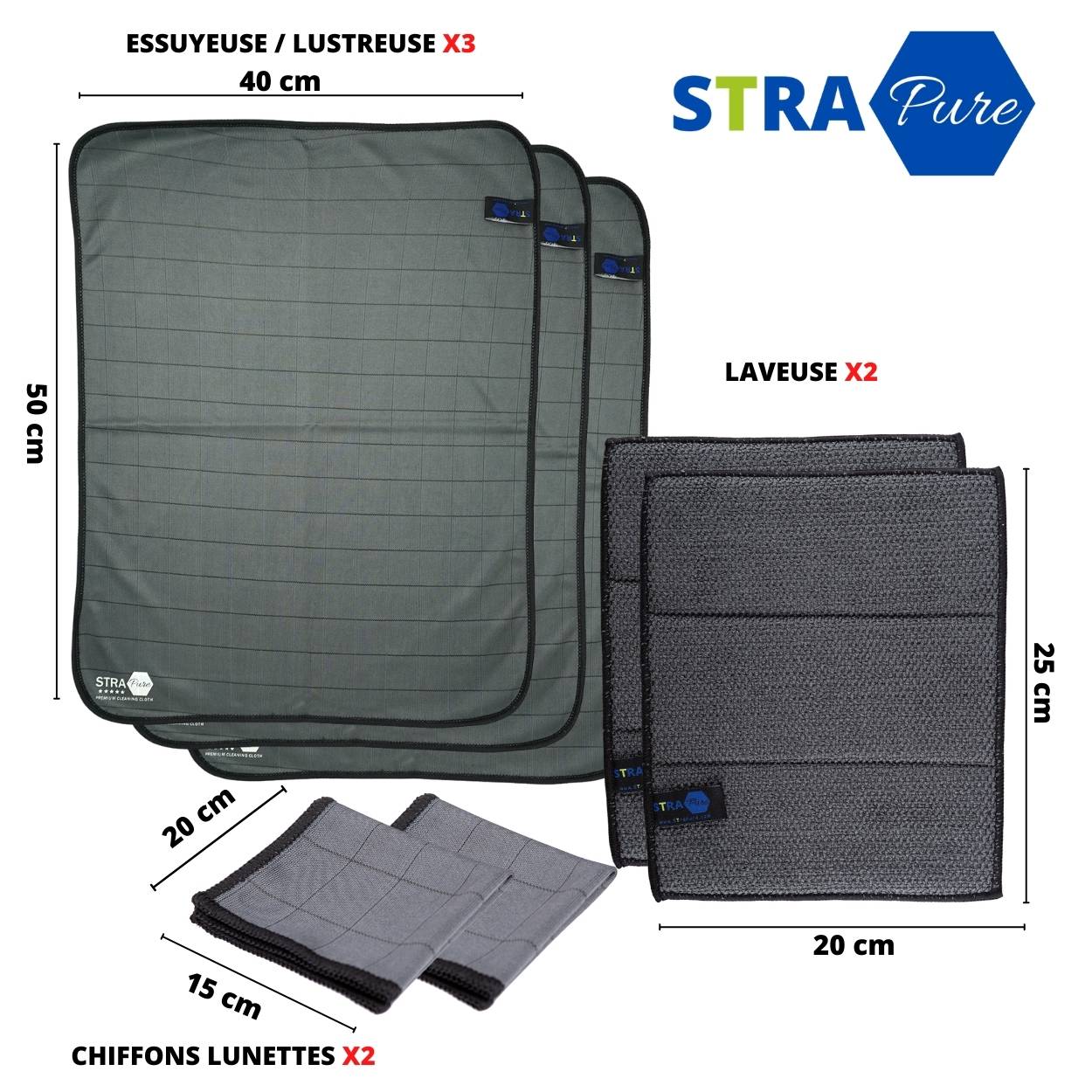 Set 7 chiffons Carbone – Image 3
