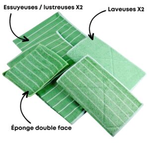 Éponge en Microfibre de Bambou - Kit de 3 pièces